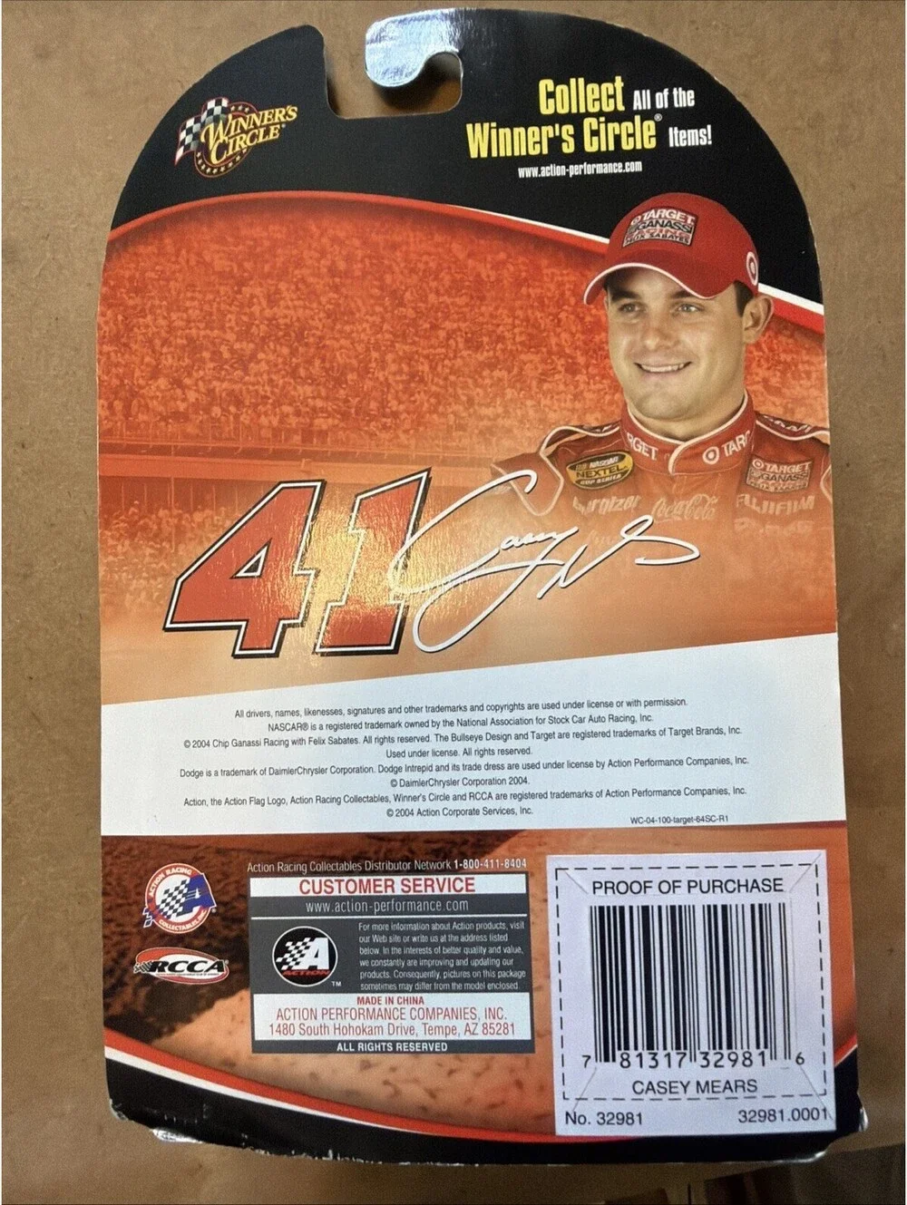 Target Casey Mears #41 Racecar 1:64 Dodge Winners Circle NASCAR 2004